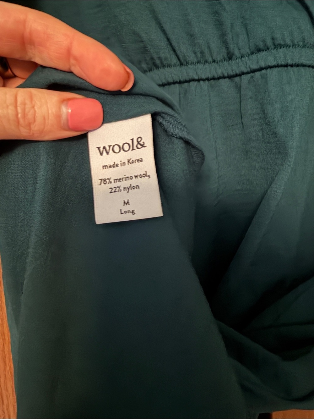 Wool& Brooklyn reversible wrap dress, medium long in pine - Picture 3 of 3